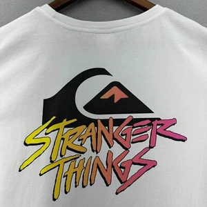 Quiksilver Stranger Things Weiß Neon Collab T-Shirt M Skater Surfer Netflix - Bild 1 von 8