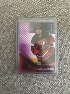 2022 Team Canada Juniors Prospectus Momentous Electric Purple /25 Matthew Wood - Foto 1 di 2