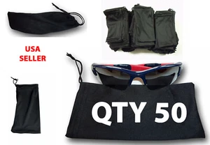 50 Universal Sunglasses Case Black Pouch Storage Bag Glasses Microfiber Sleeve - Picture 1 of 7