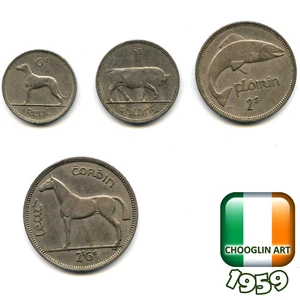 Collection of IRISH 1959 coins, 66 Years Old! - Picture 1 of 2