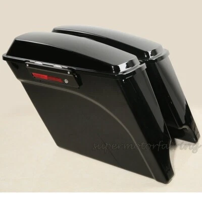 5" Stretched Hard Saddle Bags For Harley Road King 1993-2013 Softail Sportster - Image 1 of 4