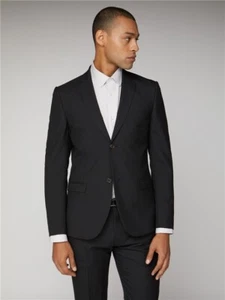 BNWT Ben Sherman Mens Skinny Fit Black Suit Jacket (34S) - Picture 1 of 3
