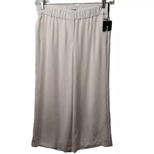 Worth Weston Womens White High Waist Wide Leg Gaucho Crop Pants Size Small NEW - Picture 1 of 9