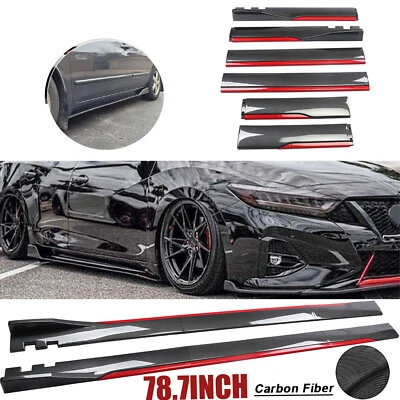 For Nissan Maxima Carbon Fiber Look Side Skirt Extension Spoiler Splitter Q Foto 1 de 4