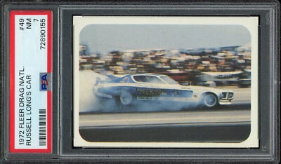 1972 Fleer AHRA Drag Nationals #49 Telstar Dodge Charger Funny Car PSA 7 - Image 1 of 2
