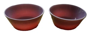 Vintage Fire King Anchor Hocking 5" Cereal/Soup Bowl Burnt Red Brown Set of Two! - Picture 1 of 7