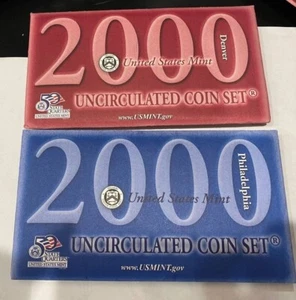 2000 P&D Mint Set Brilliant Uncirculated US with Envelopes & COAs (20 Coin Set) - Picture 1 of 9