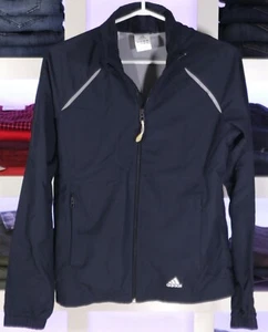 Adidas, Jogging Track Coat Jacket Unisex Kids Size S Navy Blue Reflective Strips - Picture 1 of 12