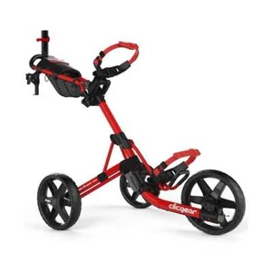 Clicgear 4.0 3 Wheel Golf Trolley - Red - Pushcart with Drink & Umbrella Holder - Picture 1 of 2