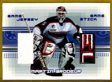 2000-01 BAP Memorabilia Jersey and Stick #JS4 Martin Brodeur - New Jersey Devils