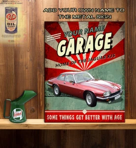 PERSONALISED JAGUAR XJS CAR GARAGE WORKSHOP Vintage Metal Wall Sign RS169 - Picture 1 of 3
