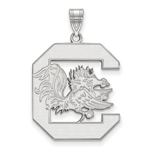 University of South Carolina Gamecocks Cocky Mascot Pendant in Sterling Silver - Picture 1 of 5