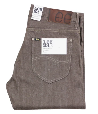 Lee 101 Z Men's Jeans Japanese Selvedge Denim Made in Italy Sanforized Brown14oz - Image 1 of 4