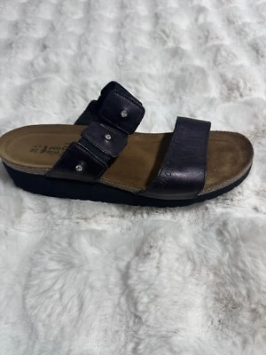 Sandalias NAOT para mujer talla 38 EE. UU. 7 Ashley de cuero metálico sin cordones cómodas Foto 1 de 4