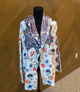 Johnny Was Biya Floral Embroidered Hoodie Cardigan Jacket Small Sweater Boho - Bild 1 von 11