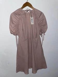 Ted Baker Dionnee Short Sleeve Mini Dress Dusky Pink - size 1 UK 8-10 New - Picture 1 of 7