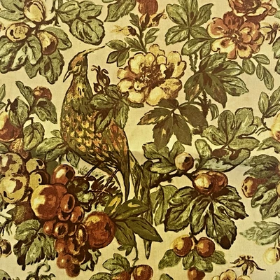 POTTERY BARN COTTON/LINEN FLORAL PHEASANT TABLE RUNNER 17.5"X 87.5" Thanksgiving - Image 1 of 4