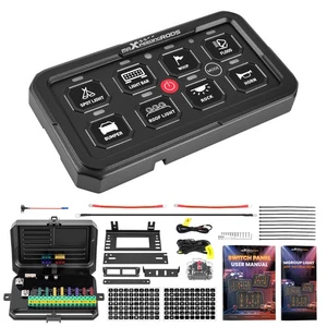 Touch Control Switch Panel 8 Gang RGB For Vehicle Boat UTE Van Camper 12-24V - Picture 1 of 12