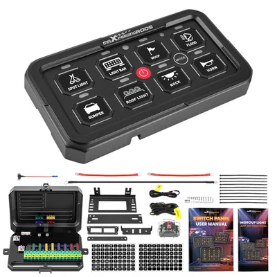 Touch Control Switch Panel 8 Gang RGB For Vehicle Boat UTE Van Camper 12-24V - Image 1 of 4