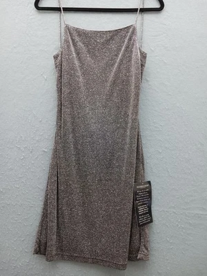Victoria's Secret Women Shift Mini Dress Size S Gray Metallic Chain Straps - Image 1 of 4