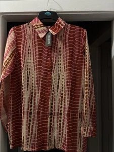Boohoo Tie Dye Red Shirt Ladies Size Small BNWT - Picture 1 of 6