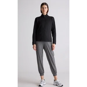 Quince Mujer L Suéter Tejido Polar Cremallera Completa Chaqueta Negro Nuevo - Imagen 1 de 12