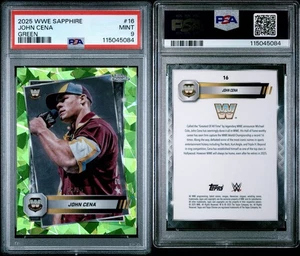 2025 Topps Chrome WWE Sapphire John Cena Green /75 Card #16 PSA 9 - Picture 1 of 1