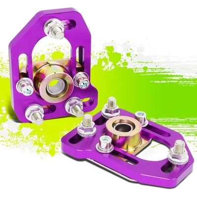 FOR 79-89 FORD MUSTANG FRONT 2PC ALUMINUM ADJUSTABLE CAMBER/CASTER PLATES PURPLE - Image 1 of 4