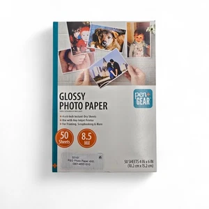 Penna + Ingranaggio Bianco Lucido Carta Fotografica Inkjet 4x6 8,5 Mil 50 Fogli - Foto 1 di 9