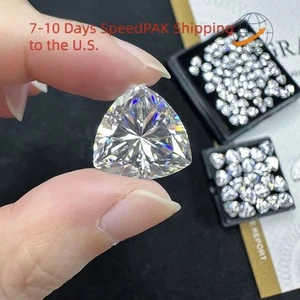 Sparkling 4-10ct Trillion Cut Moissanite Loose D Color VVS1 GRA Certificate - Picture 1 of 19