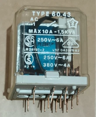 Relè Finder Type 60.43 - Bobina 24VDc - 3 contatti NC NA  6A 250Vac - Immagine 1 di 3