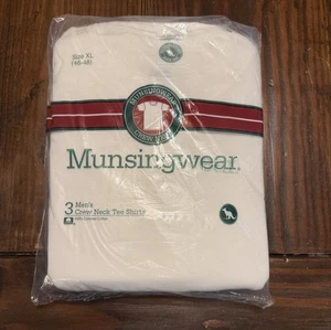 NUEVA Camiseta De Colección Munsingwear Cuello Redondo Blanca Paquete de 3 XL SELLADA EE. UU. 1997 - Imagen 1 de 4
