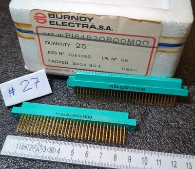 10x BURNDY ELECTRA PI64B20R00M00 STECKER 64polige vergoldete MESSERLEISTE OVP - Bild 1 von 4