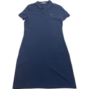 Lacoste Polo Dress Short Sleeve Classic Casual Blue Women UK 16 - Picture 1 of 6