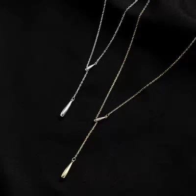 Damen Halskette Y-Form Sterling Silber 925 Mädchen Schmuck - Bild 1 von 4