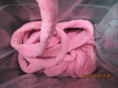 Pink Texel Wool Roving -   Free Shipping - Image 1 of 4