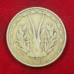 25 Francs 1976 West Africa Paris Coin Coin - Picture 1 of 2