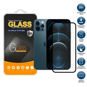 Pour Apple IPHONE 12 Pro Max 6.7 IN Verre Trempé Full Couverture Écran Protector - Photo 1 sur 12