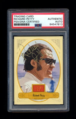 RICHARD PETTY SIGNED 2012 PANINI GOLDEN AGE PSA/DNA NASCAR HALL OF FAME AUTO - Image 1 of 2