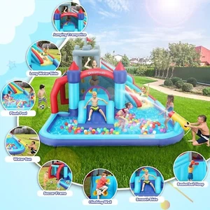 10-IN-1 Inflatable Bounce House Big Water Slide Bounce Park Gigant Bouncer SALE - Picture 1 of 16