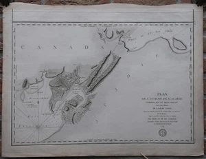 Antique Print-SEA CHART-CANADA-ISHTMUS OF CHIGNECTO-NOVA SCOTIA-Sartine-1779 - Picture 1 of 2