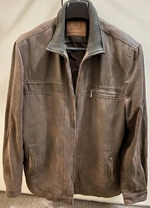 Mens Suede Leather Jacket XL Brown. Yarra Bank Brand. Extra Large Size - Picture 1 of 2