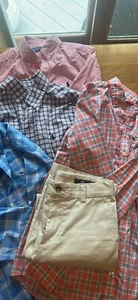 Boys -4 Button Down shirts (Vineyard Vines & Ralph Lauren) & 1 Pair of RL Pants  - Picture 1 of 1