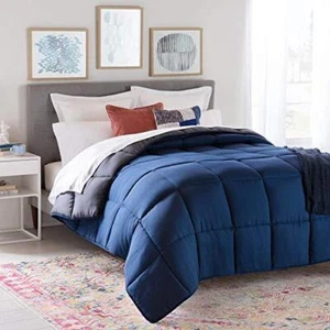Linenspa Comforter Duvet Insert King Navy/Graphite Down Alternative All Season - Picture 1 of 7