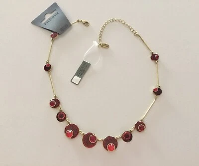 Collar Peregrino Esmalte Rojo Cristales Tono Dorado Nuevo Con Etiquetas Foto 1 de 2