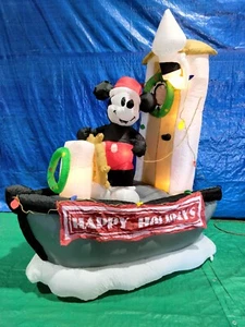 7' Gemmy Airblown Steamboat Willie Mickey Mouse Disney 82733 M398 - Picture 1 of 2