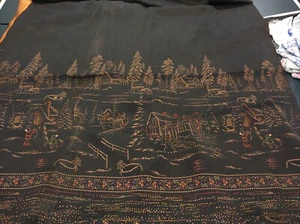 100% gambiered mud Silk Fabric panel 44x44” plant based dyeing Winter holiday - Picture 1 of 12