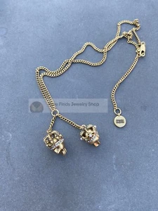 Alexander McQueen Skull Gold Tone King Queen Necklace Chain - Picture 1 of 4