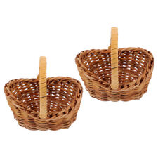 2Pcs Small Handheld Flower Basket Woven Basket Mini Storage Baskets with Handles
