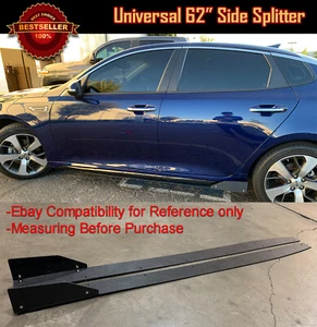 62" Textured Black Side Skirt Splitter Winglet Wing Canard Diffusers For Hyundai - Picture 1 of 5